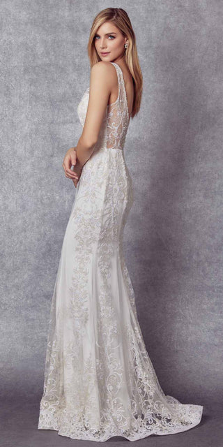 Juliet 277W Fancy Glitter Design Tulle Mermaid Wedding Dress
