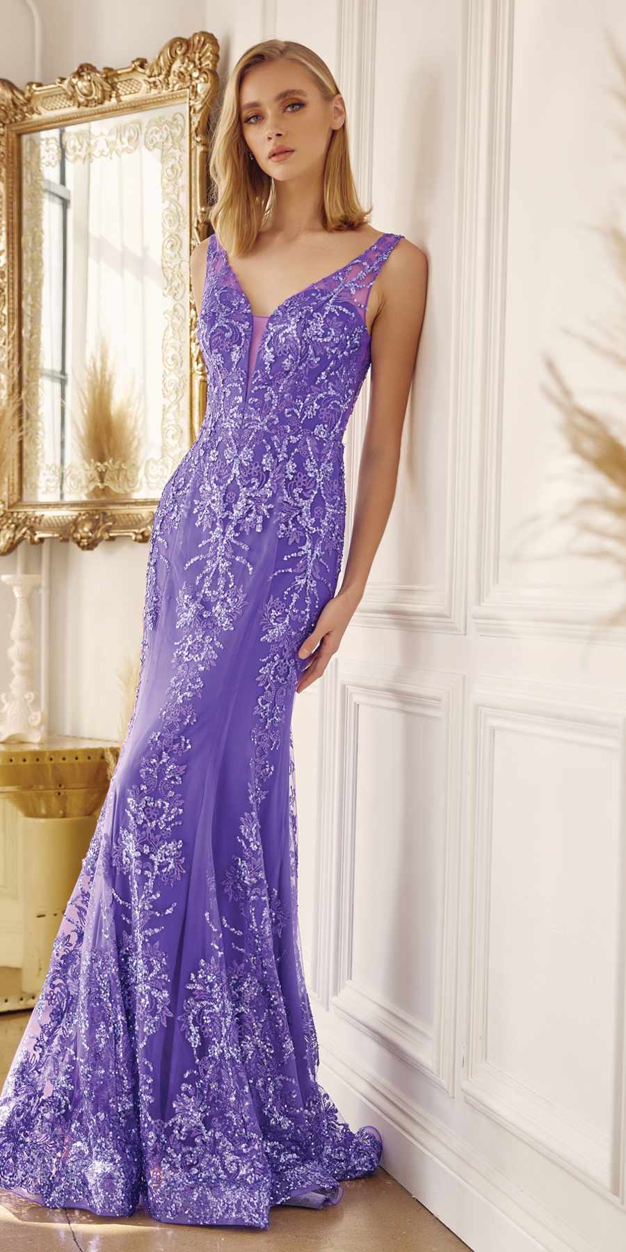 Juliet 277 Fancy Glitter Design Tulle Mermaid Dress - Glamourous Grace