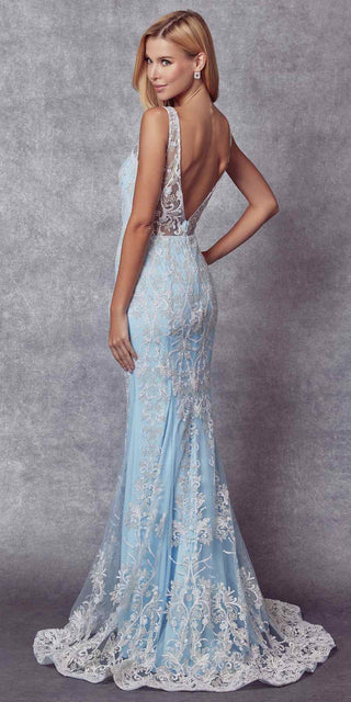Juliet 277W Fancy Glitter Design Tulle Mermaid Wedding Dress
