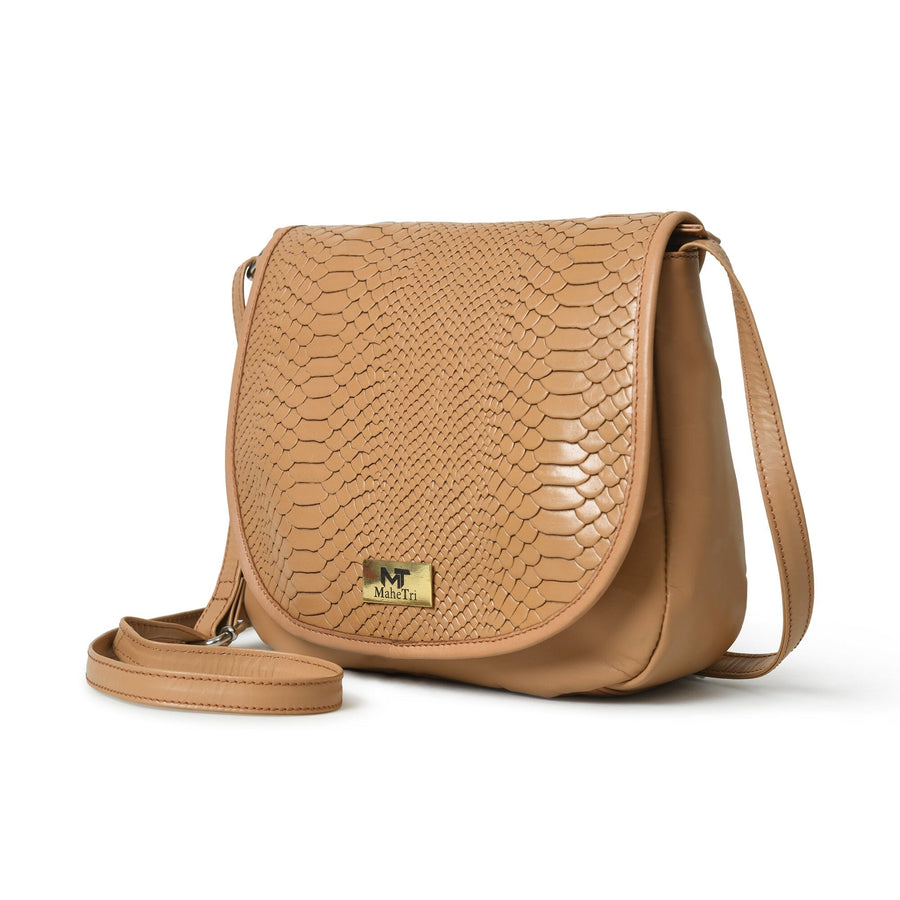 The Croco Satchel- Beige - Glamourous Grace
