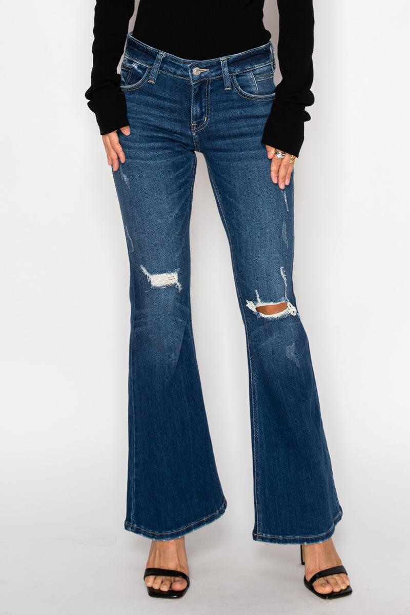 Margaret Low Rise Stretch Vintage Flare Jeans (Reg & Plus) - Glamourous Grace