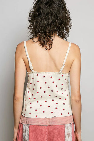 POL Star Printed Lightweight Ribbed Knit Cami - Glamourous Grace