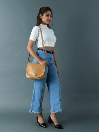 The Croco Satchel- Beige - Glamourous Grace