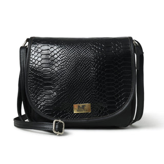 The Croco Satchel- Black - Glamourous Grace
