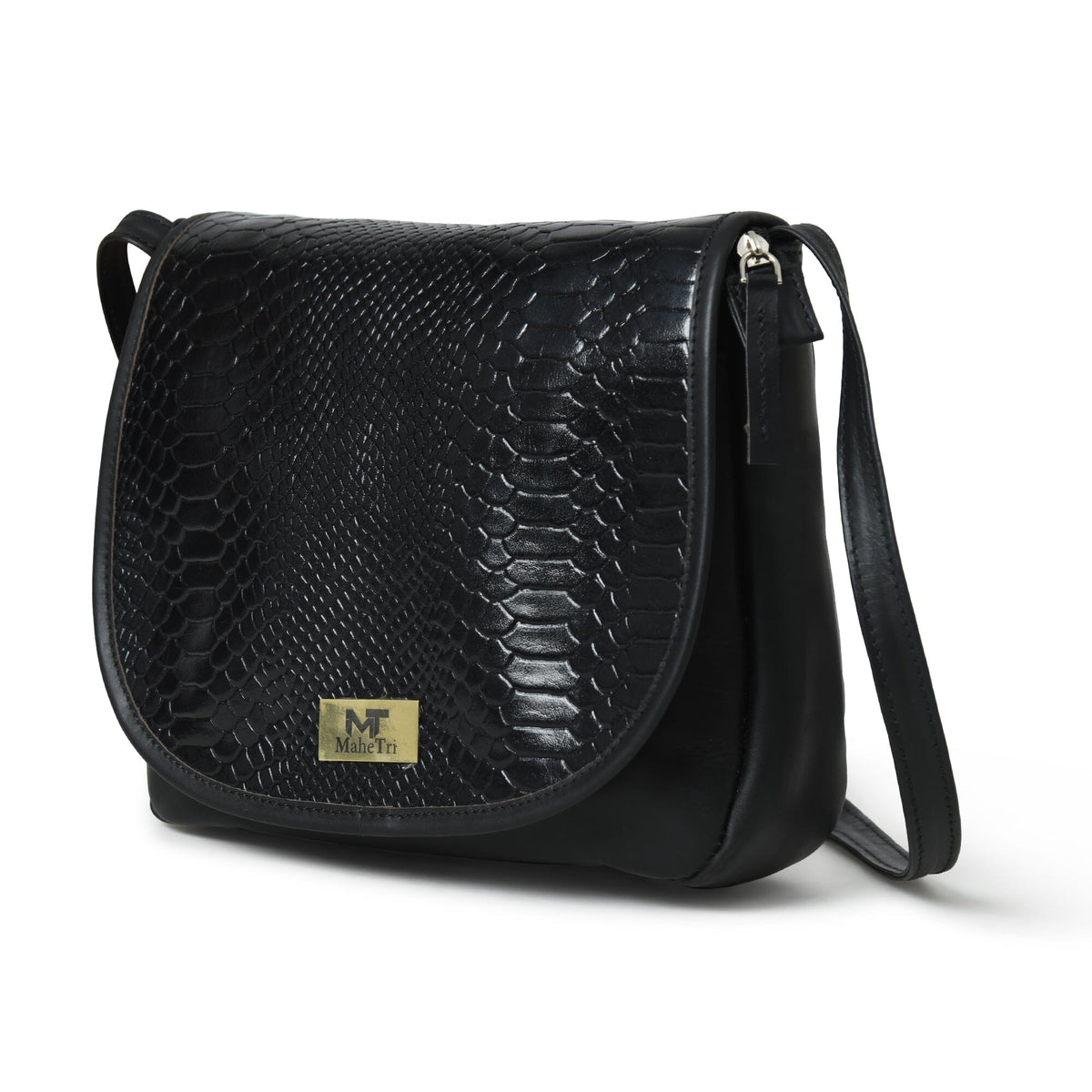 The Croco Satchel- Black - Glamourous Grace