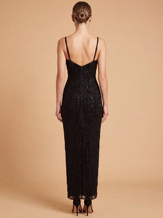 Lara Beaded Midi Dress with Spaghetti Straps | 28831