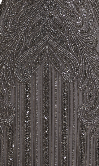 High Neck Beaded Dress with Long Cape |  28834