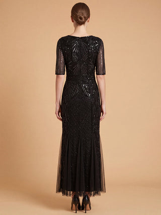 Embellished Gown with Cape Sleeves | 28845