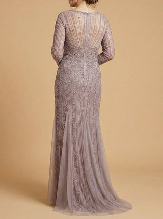 Lara High Neck Beaded Gown - Glamourous Grace