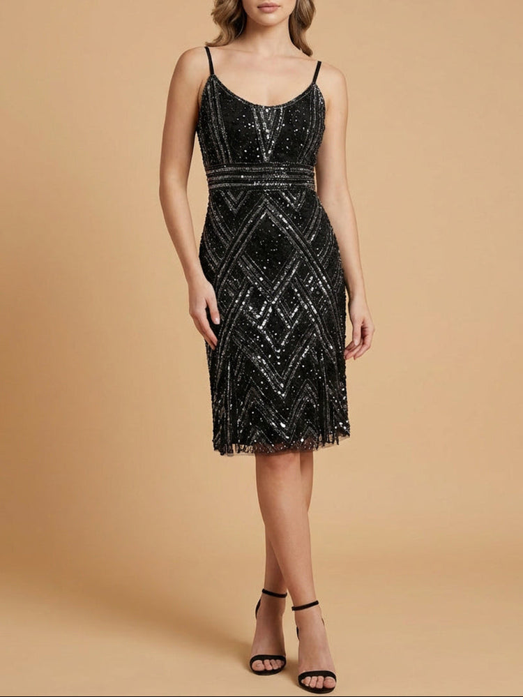 Lara 28860 - Beaded Flounce Dress - Glamourous Grace