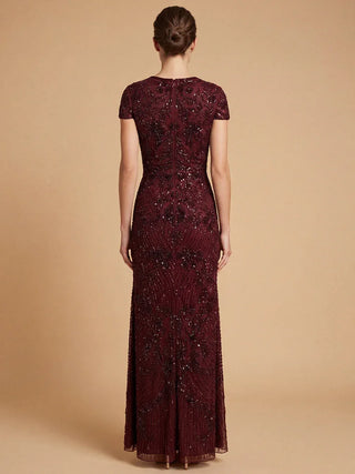 Beaded Cap Sleeve Gown | Lara 28863 - Glamourous Grace