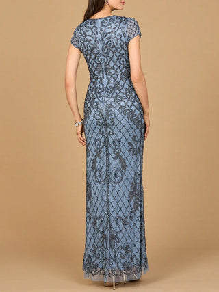 Cap Sleeve Mermaid Beaded Gown - Glamourous Grace