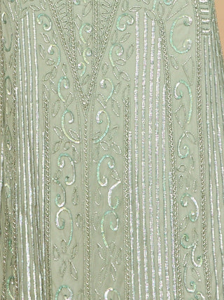 Long Sleeve Geometric Beaded Gown | 28875 - Glamourous Grace