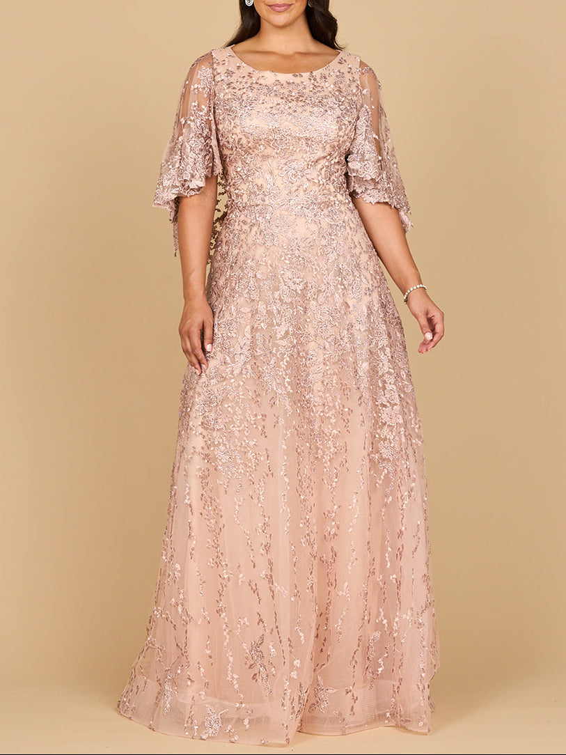 Cape Sleeve Mother's Gown | 28881 - Glamourous Grace
