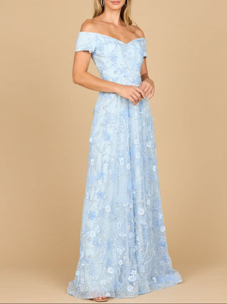 Off Shoulder A-Line Floral Gown | 28882 - Glamourous Grace