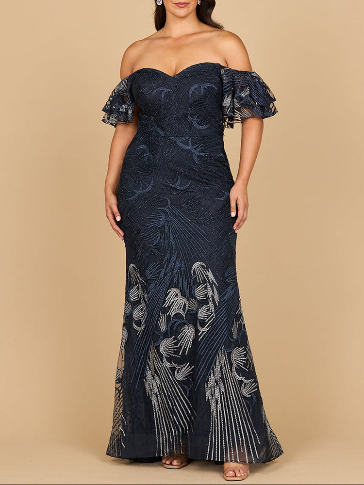 Off Shoulder Mermaid Lace Gown | Lara 28884 - Glamourous Grace