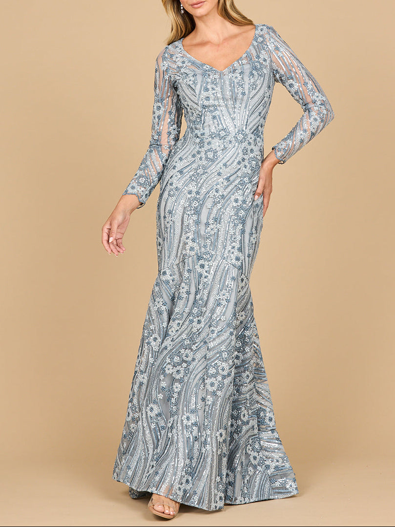 Mermaid, Long Sleeve Gown | 28885 - Glamourous Grace