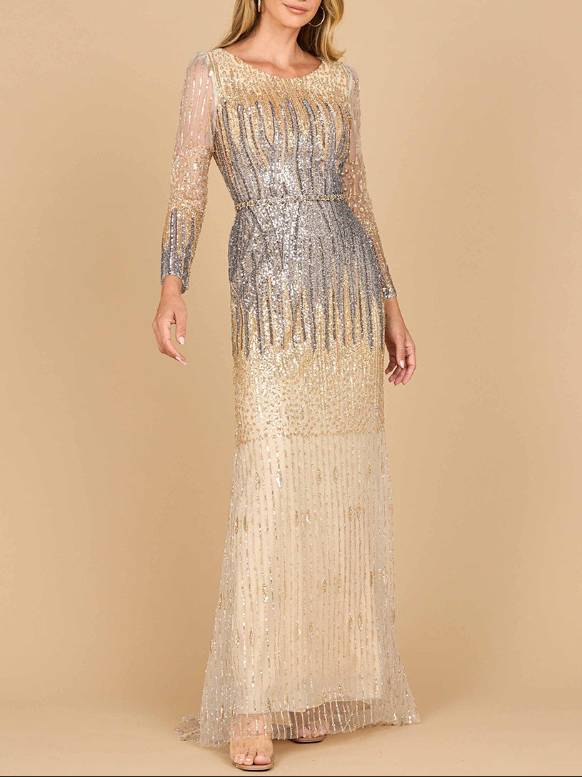Mermaid, Beaded Long Sleeve Gown | 28886 - Glamourous Grace