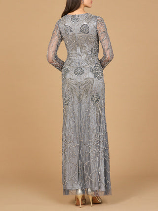 High Neck, Long Sleeve Beaded Gown | 28889 - Glamourous Grace