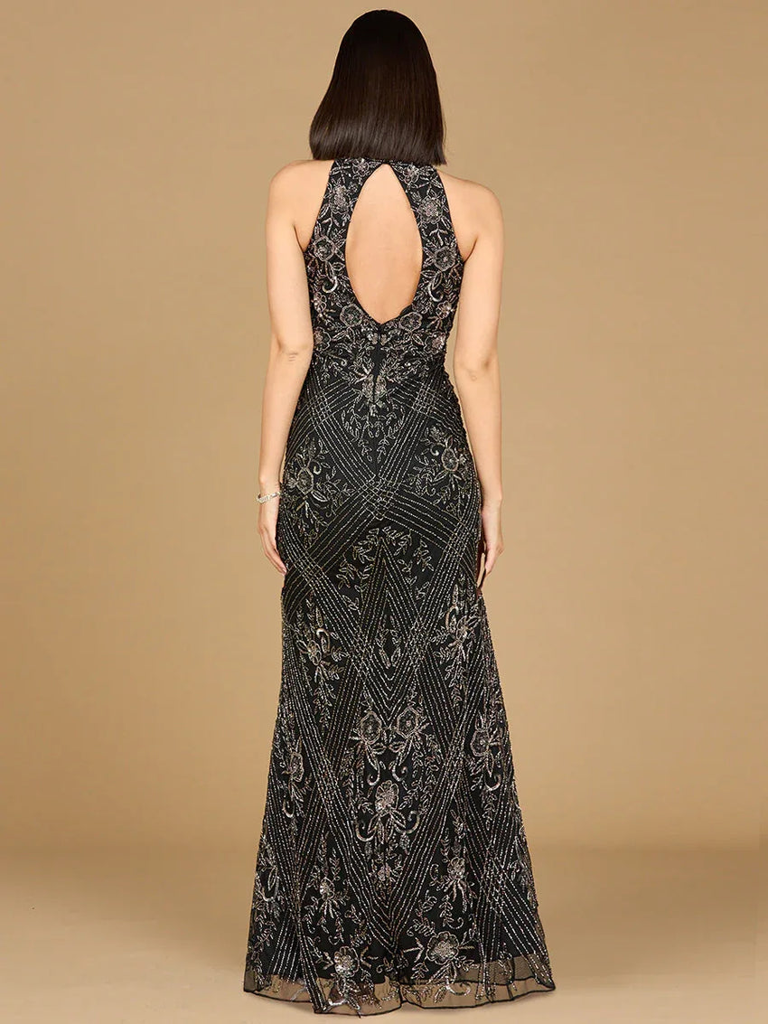 Halter Neck Beaded Dress - Glamourous Grace