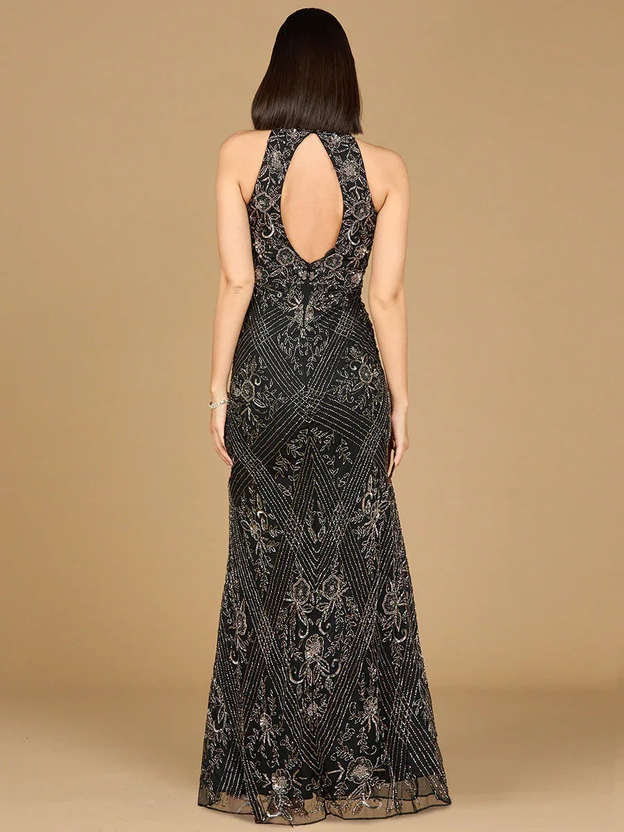 Halter Neck Beaded Dress - Glamourous Grace