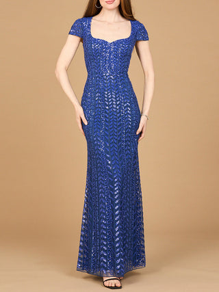 Beaded Gown with Glamourous Cap Sleeves - Glamourous Grace