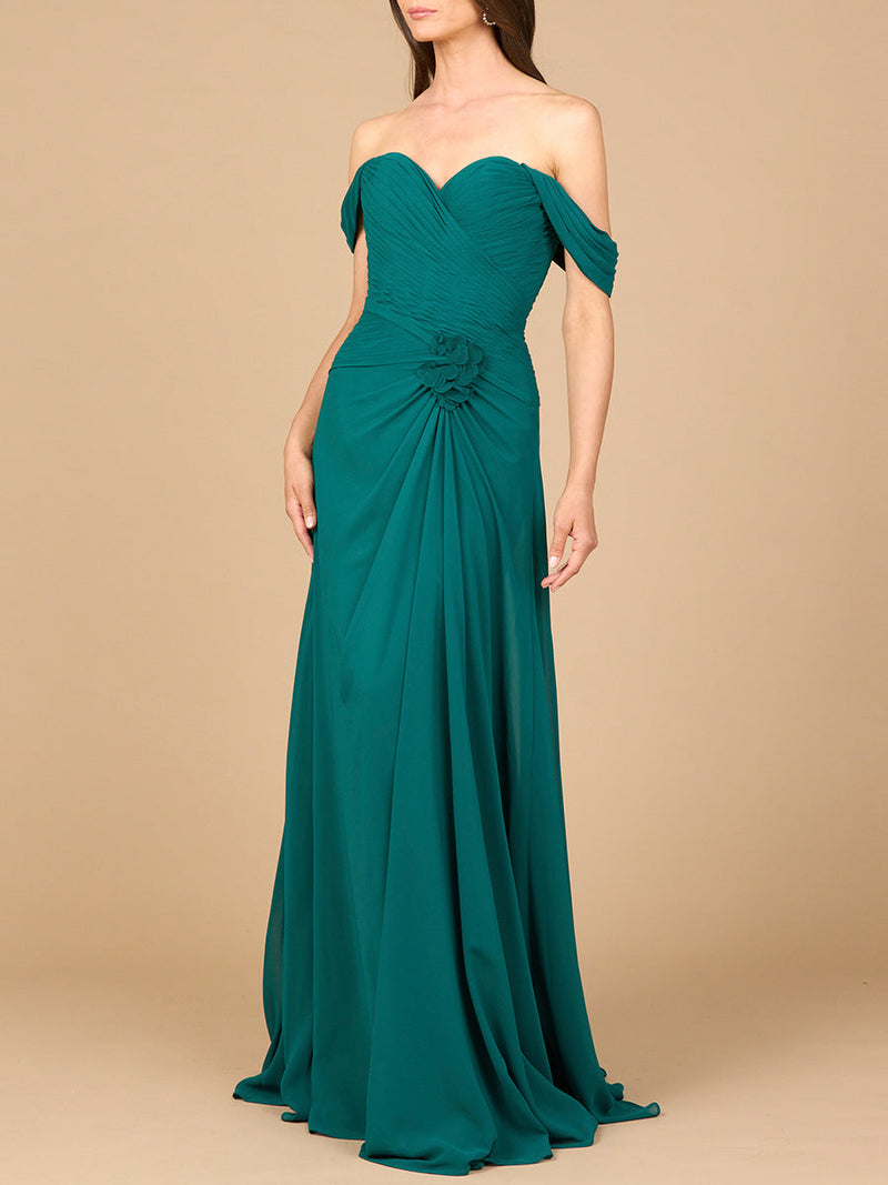 Off Shoulder Chiffon Dress - Glamourous Grace