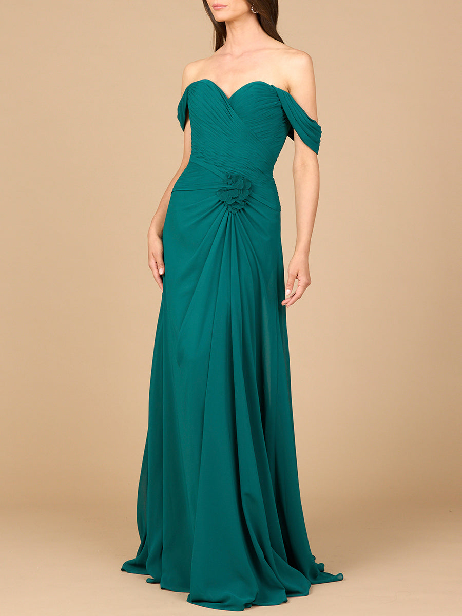 Off Shoulder Chiffon Dress - Glamourous Grace