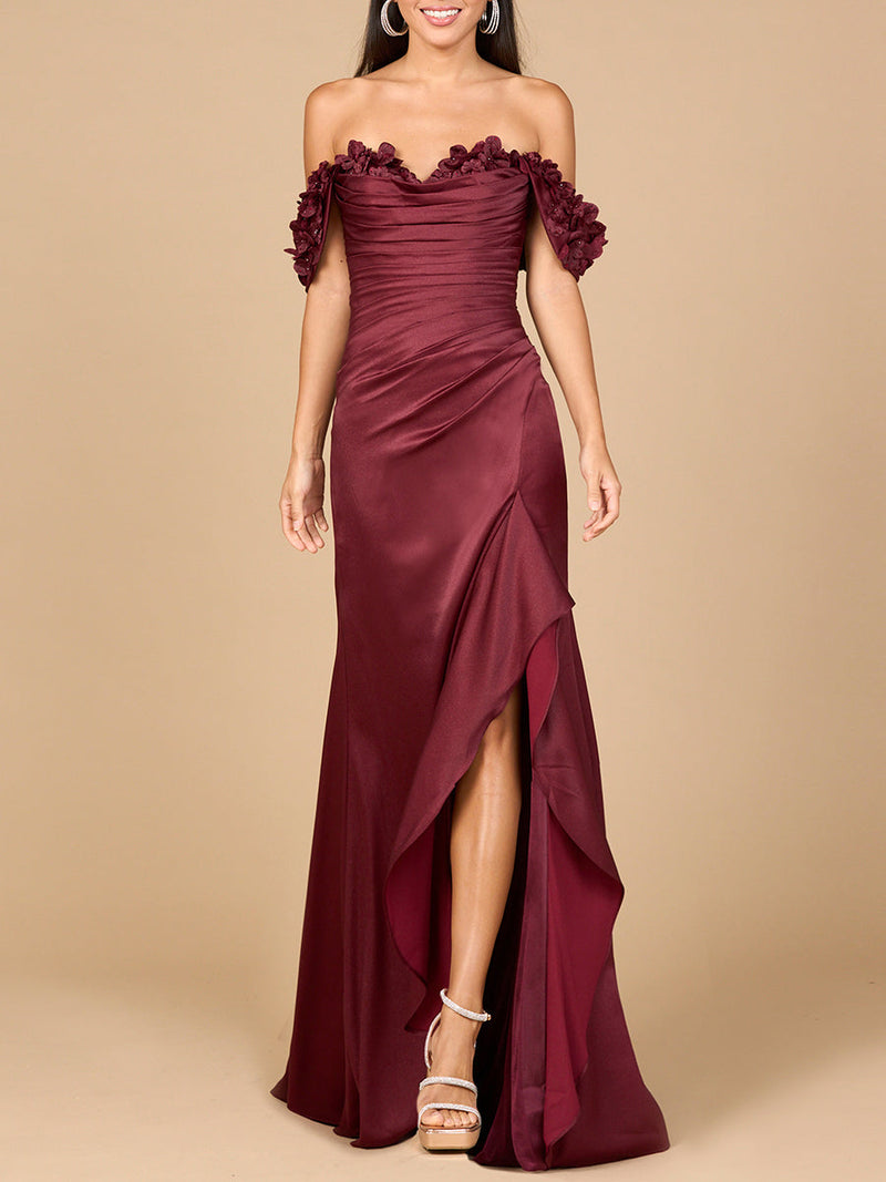 Off Shoulder Crepe Gown - Glamourous Grace