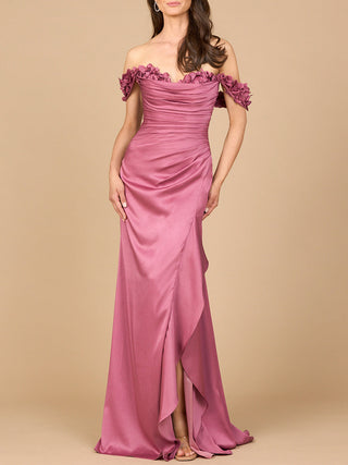 Off Shoulder Crepe Gown - Glamourous Grace