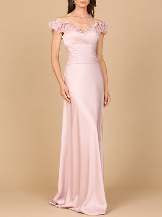 Off Shoulder Satin Gown - Glamourous Grace