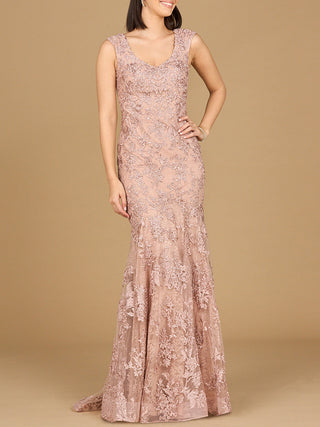 Sleeveless Mermaid Lace Embroidered Gown - Glamourous Grace
