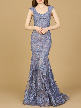 Sleeveless Mermaid Lace Embroidered Gown - Glamourous Grace