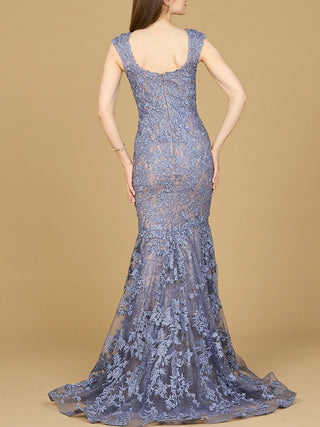Sleeveless Mermaid Lace Embroidered Gown - Glamourous Grace