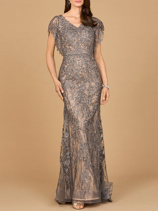 Cap Sleeve Mermaid V-neck Gown - Glamourous Grace