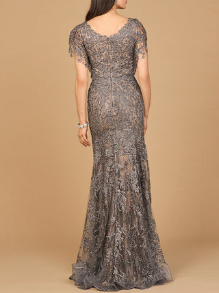 Cap Sleeve Mermaid V-neck Gown - Glamourous Grace