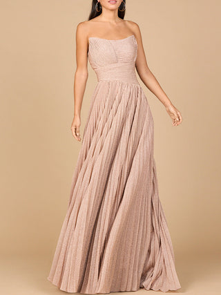 Flowing Pleated, Strapless Dress - Glamourous Grace