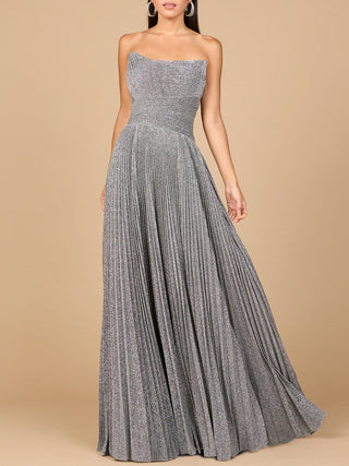 Flowing Pleated, Strapless Dress - Glamourous Grace