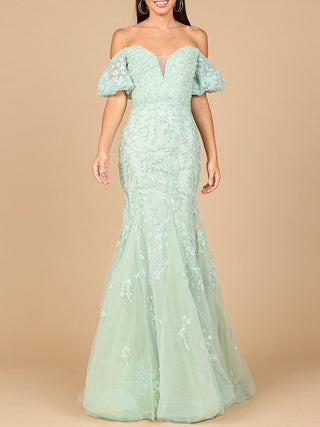 Lace, Off Shoulder Mermaid Gown - Glamourous Grace