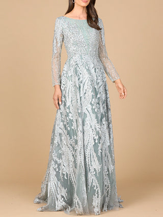 Long Sleeve, Modest Beaded Gown | 28939 - Glamourous Grace