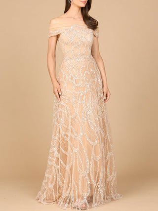 Off Shoulder A-line Gown - Glamourous Grace