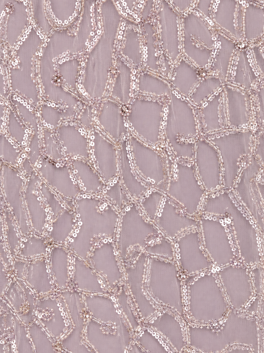 Beaded Lace Gown with Cape Sleeves - Glamourous Grace