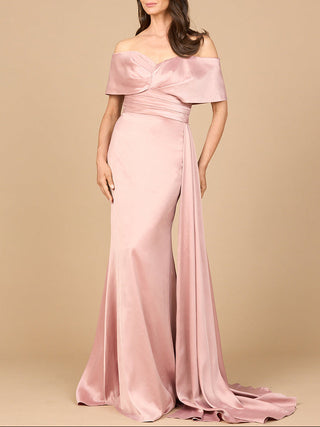 Off Shoulder Satin Dress - Glamourous Grace