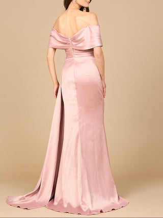 Off Shoulder Satin Dress - Glamourous Grace