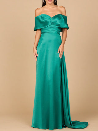 Off Shoulder Satin Dress - Glamourous Grace