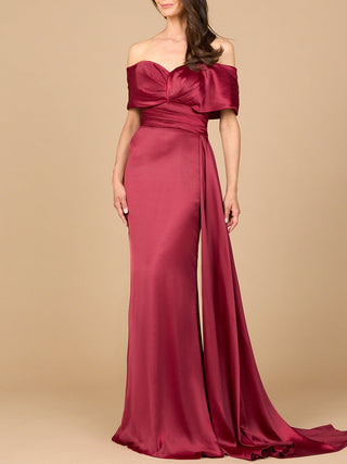 Off Shoulder Satin Dress - Glamourous Grace