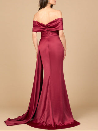 Off Shoulder Satin Dress - Glamourous Grace