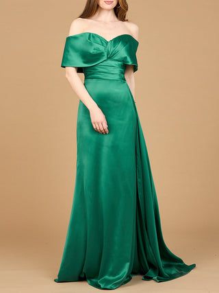 Off Shoulder Satin Dress - Glamourous Grace