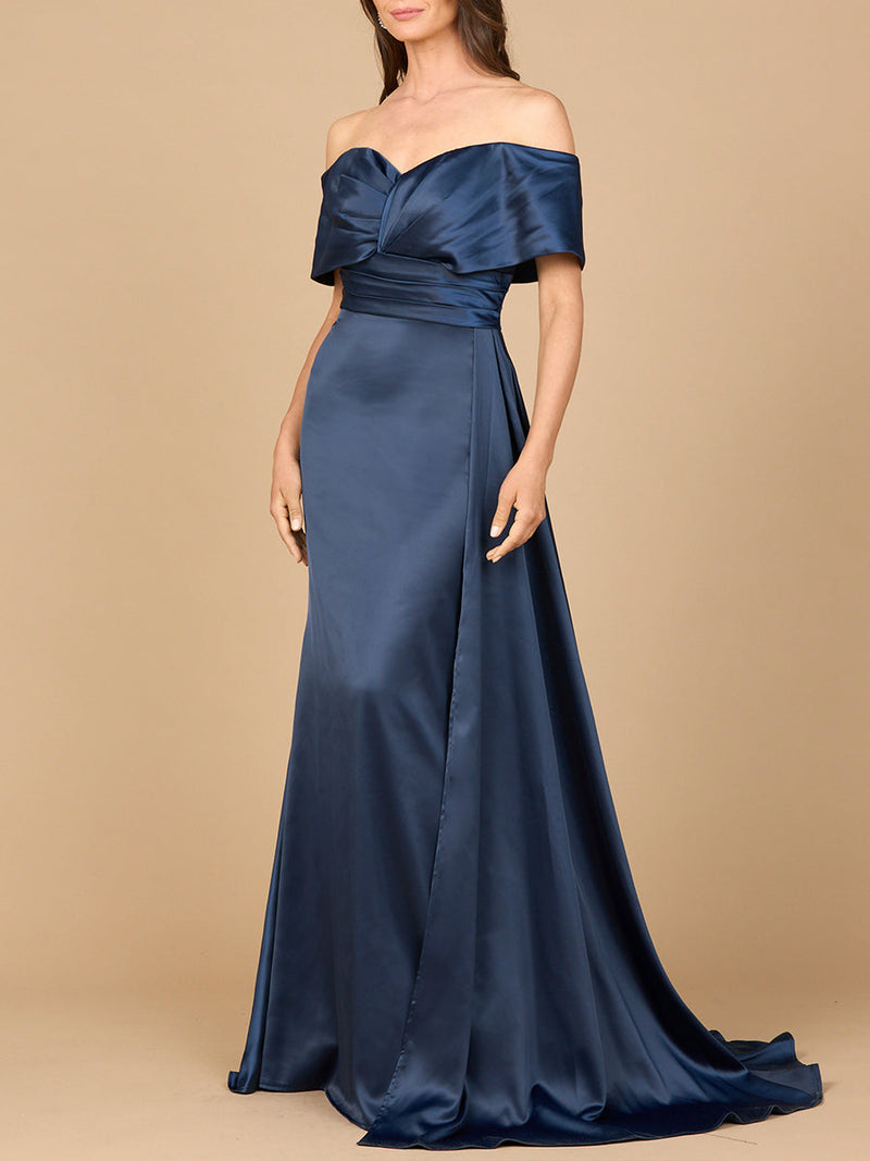 Off Shoulder Satin Dress - Glamourous Grace