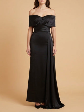 Off Shoulder Satin Dress | 28945 - Glamourous Grace